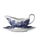 Spode Blue Italian Gravy Boat with Stand