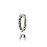 Hoop Earrings Sterling Silver Cuff Style Rope Design