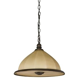 American Fluorescent FAP126RBSCT Faceted Blown Glass Chain Pendant, Oil Rubbed Bronze