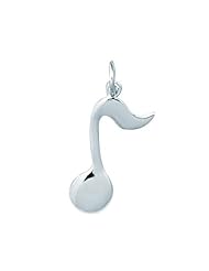 Sterling Silver WHIMSICAL SINGLE MUSICAL NOTE Charm