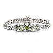 925 Silver & Peridot Bracelet with 18k Gold Accents