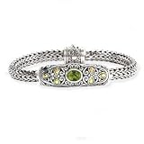 925 Silver & Peridot Bracelet with 18k Gold Accents.