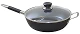 Strauss Green Series 12.5 Inch Deep Fry Pan with Non Stick Quatanium Coating
