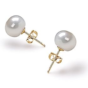 White 7-8mm AAA Freshwater Pearl Earring Set by Pearl Birthstones