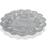 Clear Deviled Egg Platter 11.5" Diameter