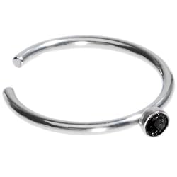 20 Gauge Stainless Steel Black Gem Nose Hoop