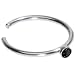 20 Gauge Stainless Steel Black Gem Nose Hoop