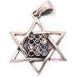 Priestly Breastplate inside a Star of David - Sterling Silver (Choshen) Hoshen pendant ( 2.7cm - 1.1")