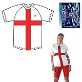 Viga England Running T-Shirt - Unisex (Size: Medium) (Colour: White / Red )