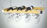 Concept Housewares Ceiling or Wall Wine Bottle and Glass Rack 8-bottle