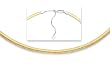 14K Yellow and White Gold Reversible 2.5mm Omega Necklace - Adjustable Length