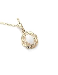 Peninsula Jewellery 9Ct Gold Celtic Style Opal Pendant With 18 Inch Chain