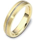 5mm Rope Style Titanium & 14 Karat Yellow Gold Wedding Band