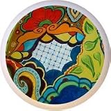 Talavera-look Design102 Mexican Art Drawer Pull Knob