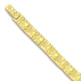 10k Yellow 6 mm Mens Nugget Bracelet - 8 Inch