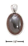 Sterling Silver Bezel Set Oval Hematite Pendant