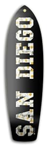 ZtuntZ Skateboards San Diego Daisy Transporter Skateboard Deck, 8.25 x 30-Inch, Black/Yellow/White