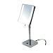 Rucci LED lighted Stylish square Triple Magnification Vanity stand Mirror, Polished Chrome, 8.5" D 19" H just plug it into