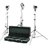 NRG 1800W, 3-light Focusing Quartz Kit (All 3 focusing light heads with 3 barndoors)
