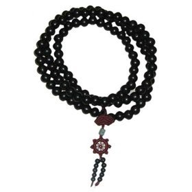 Buddhist Mala Beads - Large 14mm beads - Black sandalwood
