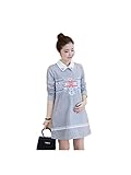 (リアンジュ・アイ)Liange・ai レディース マタニティ Tシャツ ワンピース 長袖 妊婦服インナー 秋 冬2色 2サイズ ピンク M オリジナルミニポーチ付き (XL, グレー)