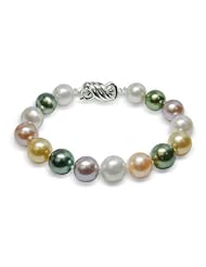 10x11mm Natural Rainbow Cultured Pearl Bracelet - 8 inches