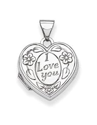 Genuine IceCarats Designer Jewelry Gift Sterling Silver I Love You Heart Locket