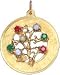 Tree of Life in Open Circle, 14K Gold Charm