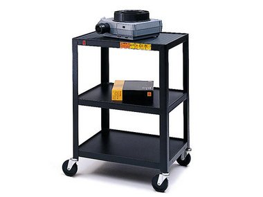 New BRETFORD AV CART WELDED 34H 3 SHELVES W/2-Outlet Electrical Unit 4 Casters Ships Fully Assembled