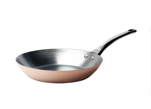 De Buyer 6424.28 Inocuivre Stainless Steel Round Frying Pan, 2 mm Thick, 28 cm Diameter