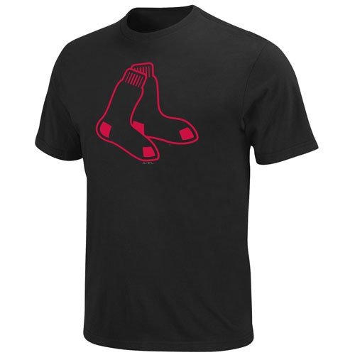 Majestic Boston Red Sox Black on Black T-shirt (X-Large)