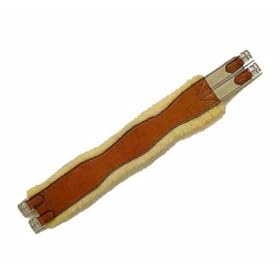 Leather Girth with Removable Fleece Dark Brown