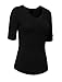 NE PEOPLE Women's 3/4 Elbow Half Length Sleeve V-Neck line T-Shirt (S-3XL)