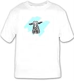 T-shirt with kid, human, body, individuals, individual, persons, goat, humans, people, standing, farm, person, gray