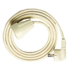 Hergestellt f�r DEMA Haushalts - Verl�ngerungskabel 2m H05VVF 3x1,5 wei�