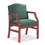 Lesro Industries Hartford Series Guest Chair, Cherry Finish/Green Fabric