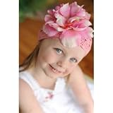 baby clothes online:Jamie Rae Candy Pink Crochet Hat with Pink Peony Size 18 months -3 Years