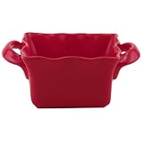 BIA Cordon Bleu Wavy 16-Ounce Square Bakers, Set of 2, Red