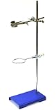 Laboratory Grade Metalware Set - Support Stand (8" x 5"), Rod (24" L), Burette Clamp and Retort Ring (2.5" dia)