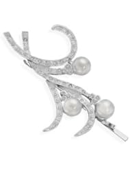 CleverSilvers Multistone Silver Plated Fashion Bobby Pin