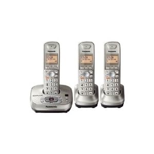 Panasonic KX-TG4023N DECT 6.0 PLUS Expandable Digital Cordless Phone with Answering System, Champagne Gold, 3 Handsets
