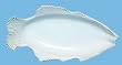White Fish Ceramic Pottery Snapper Small Bowl 12"x6"x1.75"