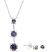 Sterling Silver Simulated Amethyst cz Past Present title=