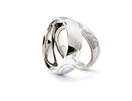Jewelryfinds Female Couples Titanium Steel Christmas Gifts Ring Letters Polishing