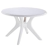 Round Resin Table, 46 Inch, White