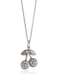 KC Designs "Trinkets" Diamond 14k White Gold Cherries Pendant Necklace, 16"