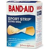 Band-Aid Brand Adhesive Bandages, Sport Strip Extra Wide, (1-Inch Wide), 30-Count Bandages (Pack of 6)