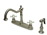 Elements of Design EB1758PX Heritage 8 Center Kitchen Faucet, Satin Nickel