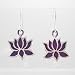 Sterling Silver Lotus Flower Earrings with Patina Finish, #9129