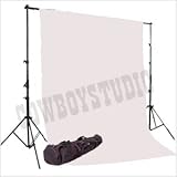 CowboyStudio Photography 6X9ft White Muslin Backdrop with Support System and Carry Bag